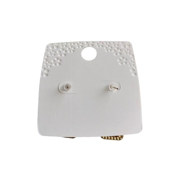 Mint Pink Rhinestone Earrings - Picture 2 of 2